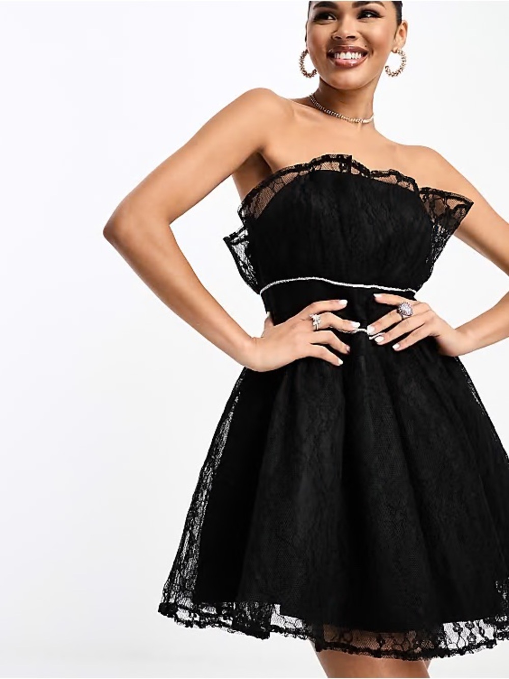 Collective The Label exclusive lace bandeau mini dress size 2 NWT